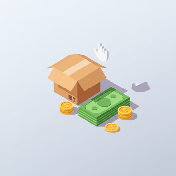 cash on delivery' create a 3d icon